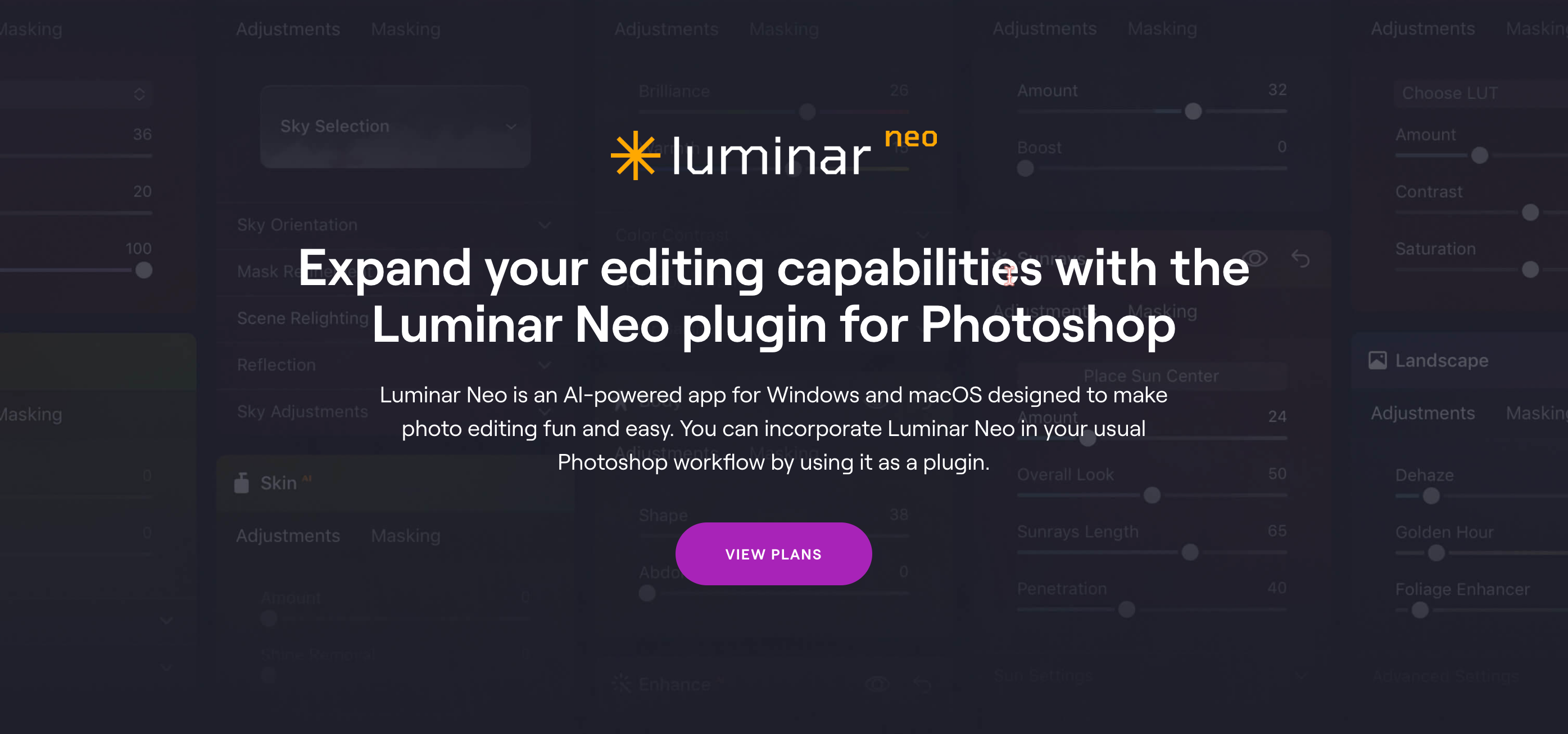 Luminar Neo plugin for Adobe Photoshop