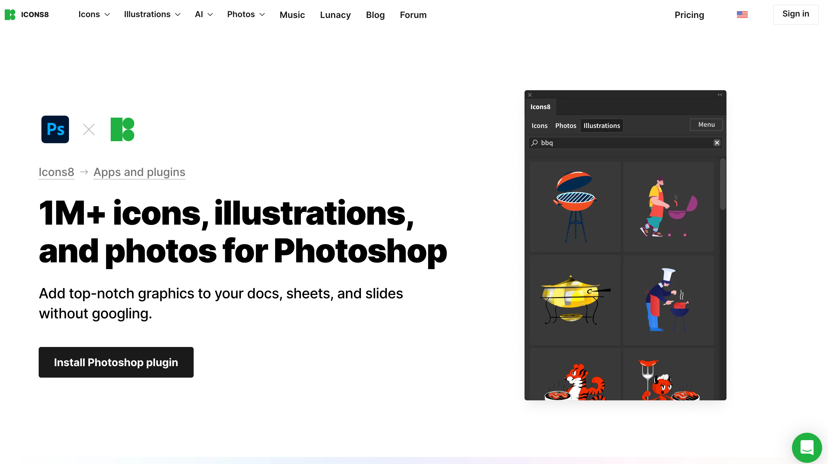 Icons8 Plugin for Adobe Photoshop